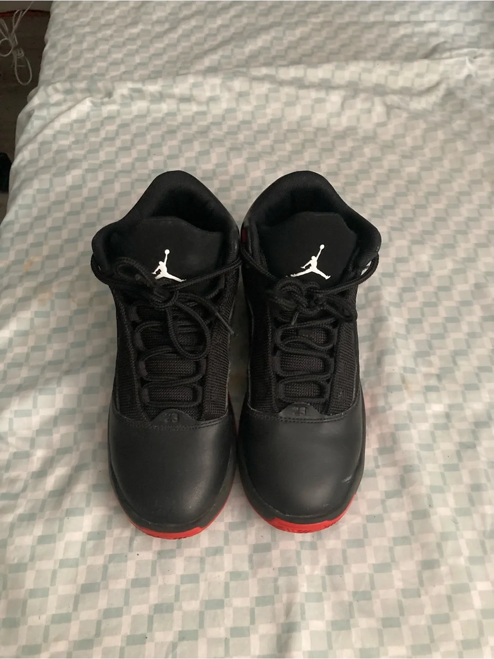 Jordan Kids Black Sneakers with Red Soles